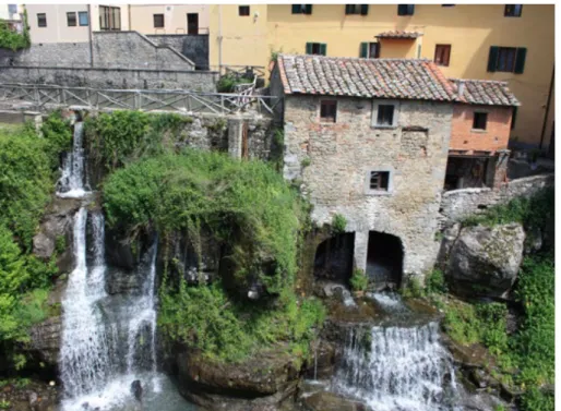 figure 3. loro ciuffenna,  Tuscany,  medieval village  with the oldest water  mill (photo i Rintronauti,  2018).