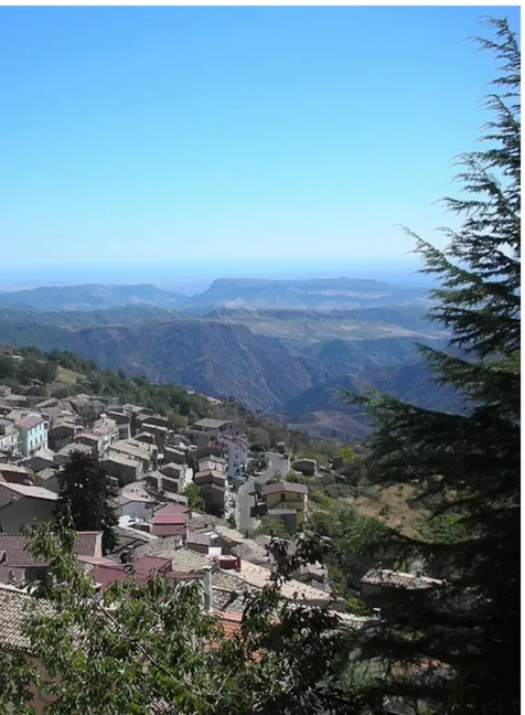 figura 10. Il centro storico  di Savelli, nel contesto  paesaggistico-ambientale (foto  S