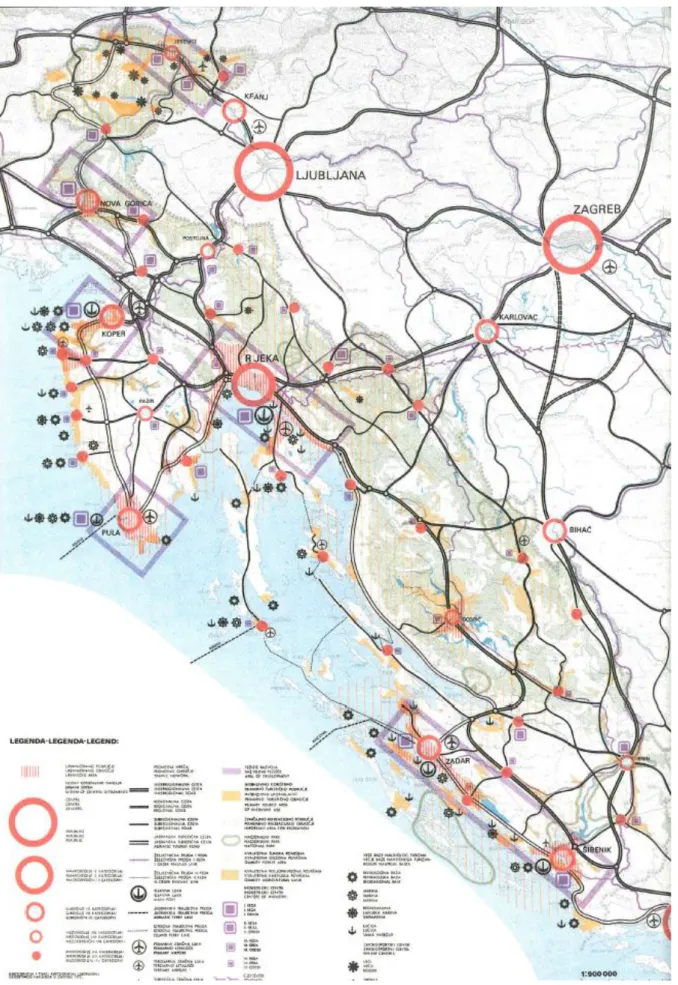 Figure 6. Regional physical plan of the Upper Adriatic region: Synthesis (Source: Urban Institute of 