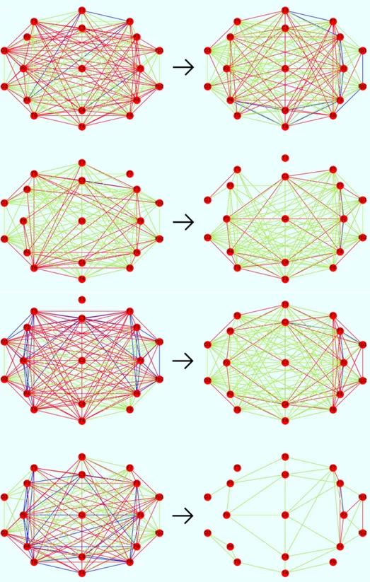 Fig. 3.5. The networks N 0 π and N 1 π for the two patients not converting to AD (above)