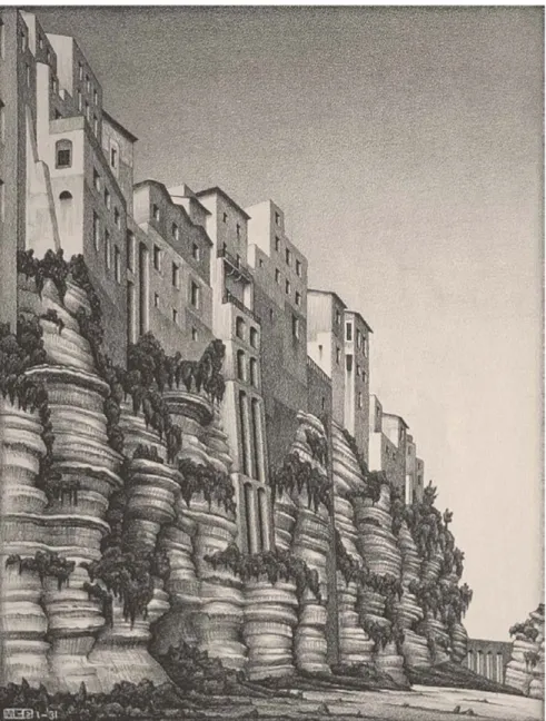 Figura 7. Maurits Cornelis  Escher, Tropea, 1931,  litografia.