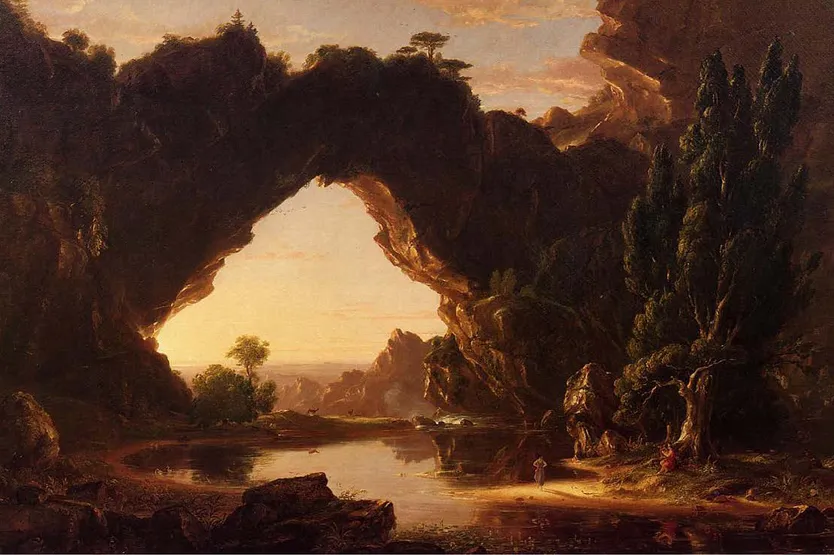 Figura 3. Thomas Cole, An evening in Arcadia, 1843,  olio su tela.  Hartford, CT, US, Wadsworth Atheneum.