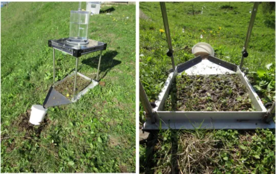 Figure 3. Rain simulator operating in one of the experimental plots (Locri, Southern Italy)
