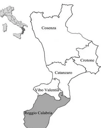 Fig. 1. Case-study area in Calabria region (South Italy) 
