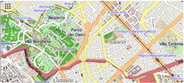 Figure 6. Map of the city center of Rome as from OpenStreetMap.