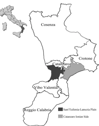 Fig. 1. Study area in Calabria region (Southern Italy)