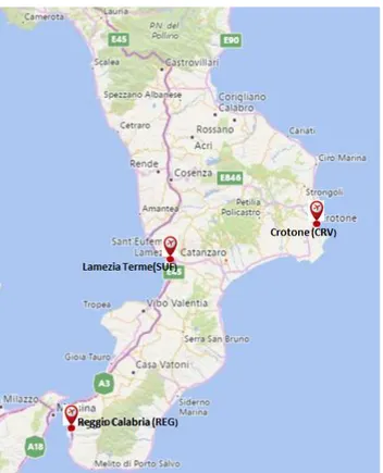 Table  -1  shows  some  characteristic  attributes  of  the  two  regions; Calabria has a double extension compared to Crete  and  a  triple  population