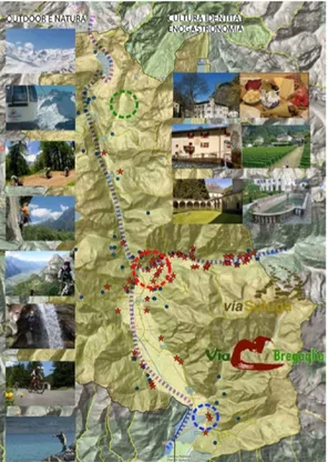 Figura 8. La Strategia d’Area della Valchiavenna punta alla  valorizzazione integrata degli assets territoriali: cultura, identità,  enogastronomia, da un lato, outdoor e natura dall’altro (Aree  Interne Programmazione Comunitaria 2014-2020, Preliminare 