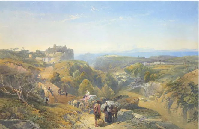 Figura 8. Miles Richardson, Catanzaro, the Capital of Calabria, 1857, matita e acquerello