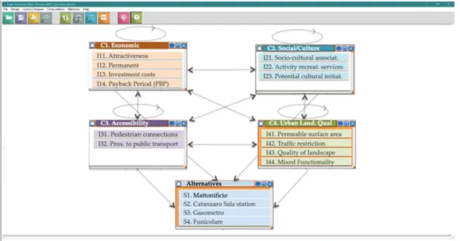 Figure 3. Analytic Network Process (ANP): screen shot from Super decision software. 