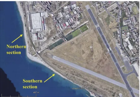 Figure 11. Southern and northern sections in which the study area was divided.