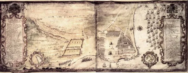 Figura 8. Alberigo da Cuneo, 1648, Fidelis Puteolorum civitas, BnF, Départment des Cartes et Plans, GE C 4402 (RES) (da  Colletta 1988).