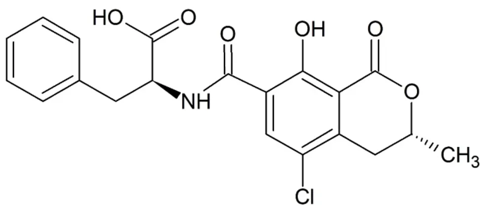 Figure 1. Chemical structure of Ochratoxin A. 