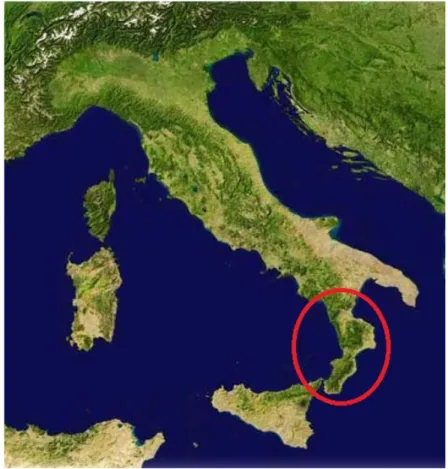 Figure 1. Geographical location of the case study area: Calabria. Source: Our own elaboration