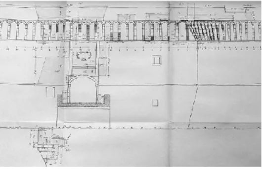 Fig.  8-  Riprese  murarie  nelle  cortine  laterizie. Lavori degli anni 1965-1980 