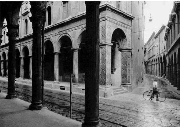 Fig. 2: P. Monti, Via Zamboni a Bologna, 1968. (Paolo Monti fotografo 1983). 