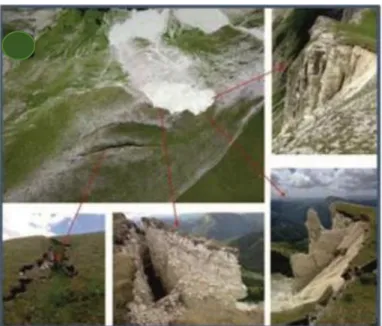 Figure 3 - Arched trenches  on the Monte Porche. 