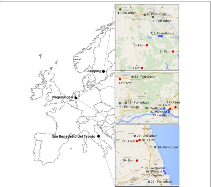 Fig. 1 Overview of selected study sites. Overview of selected sites (1 to 27, see Vogels et al