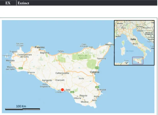 Figure 4. Geographic range and distribution map of Anthyllis hermanniae subsp. sicula.