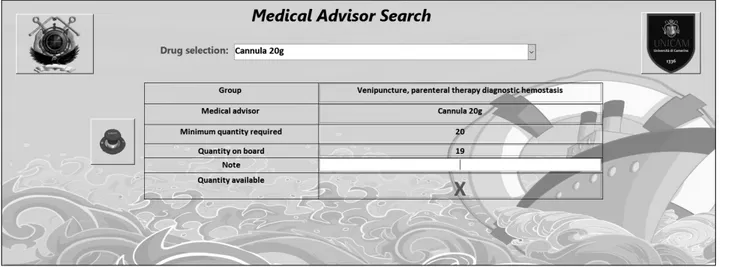 Figure 7. The user interface to handle a medical advisor with a search box