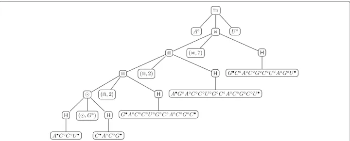Fig. 12 Algebraic RNA tree of the structure in Fig. 6 b according to the regular tree grammar G RNA