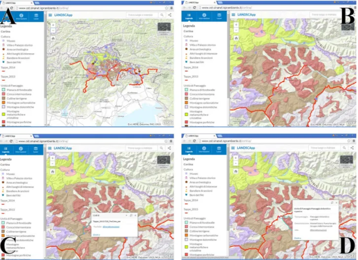 Fig. 2. Some screenshots from the LandscApp