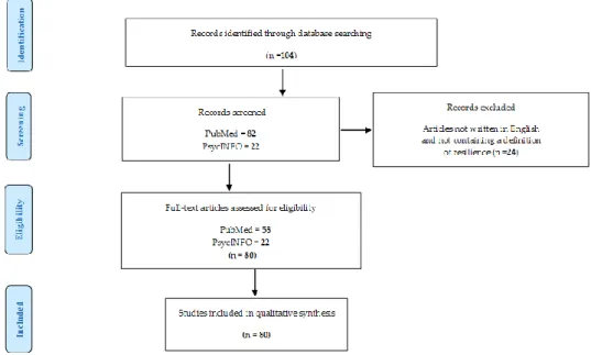 Figure 1. PRISMA checklist showing process of articles selection for inclusion in the literature review.