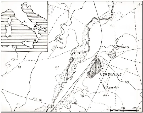 Fig. 17 - Inquadramento geografico di Herdonia (Archivio Mertens)