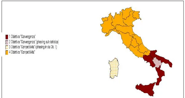 Figura 7.1 - Regioni Convergenza - Regioni Competitività 