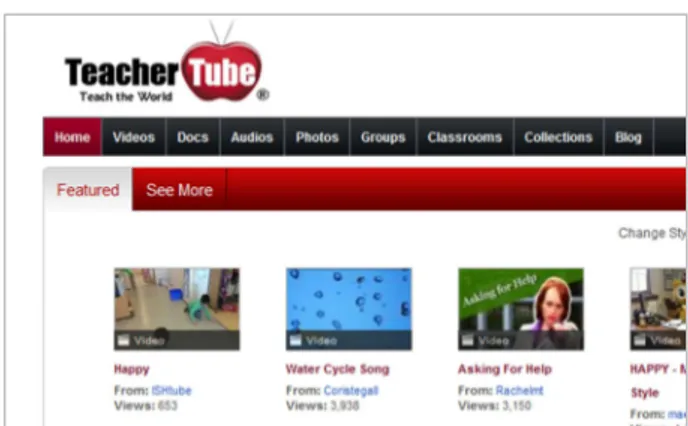 Figura 2. Teacher Tube, piattaforma di condivisione di video didattici 