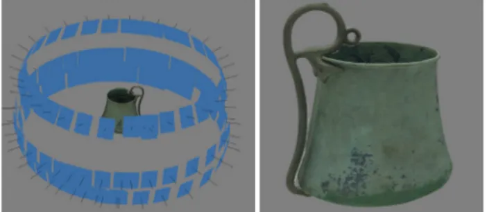 Figure 4. Photogrammetric model of a bronze jug.  The  3D  models  that  resulted  from  this  could  be  particularly  useful for a virtual museum as they would allow a single visitor  to  interact  independently  with  the  exhibited  objects