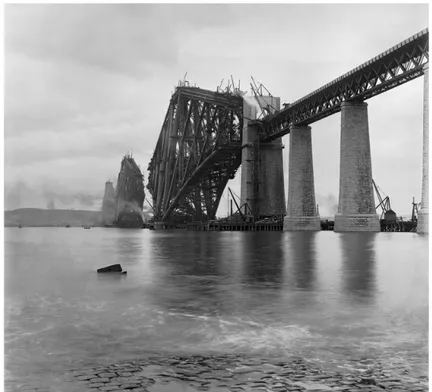 Fig. 1  Evelyn George Carey, Forth Bridge nearly completed from the Hawes Pier on 15 April 1889 (National Archives 