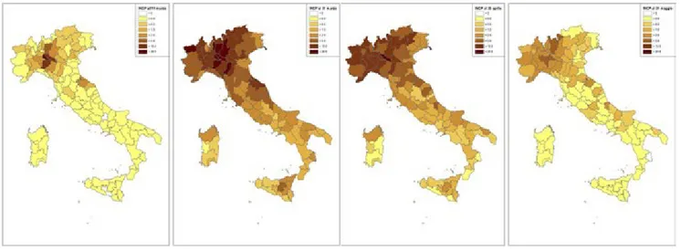 Figura 2.  Mappe per l’Italia 