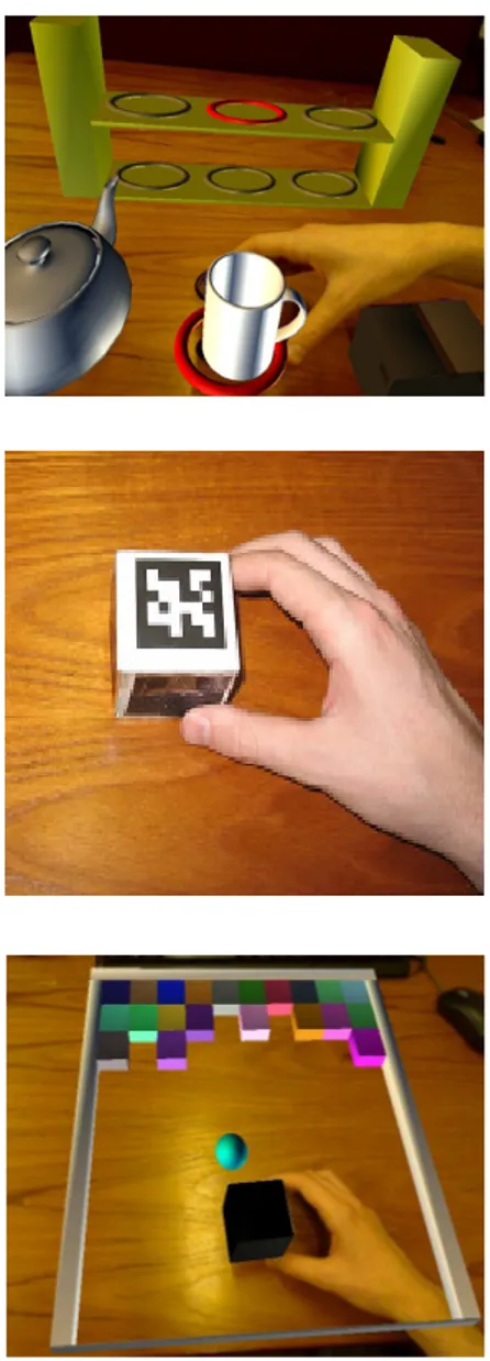 Figure 11 Augmented reality (AR)  games for upper limb motor  reha-bilitation