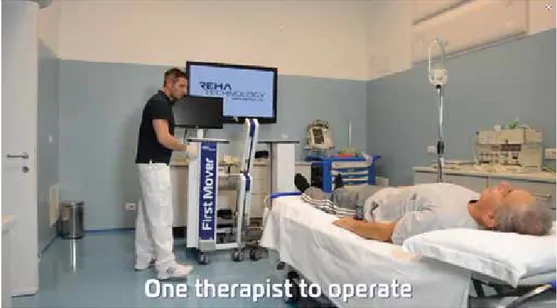 Figura 1 – Screenshot del video di presentazione del sistema First Mover TM  di RehaTechnology