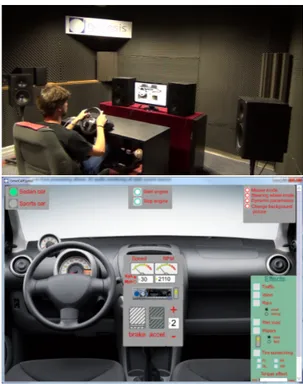 Figure 8: Up: user testing the sound in the listening environment. Down: GeneCars GUI.