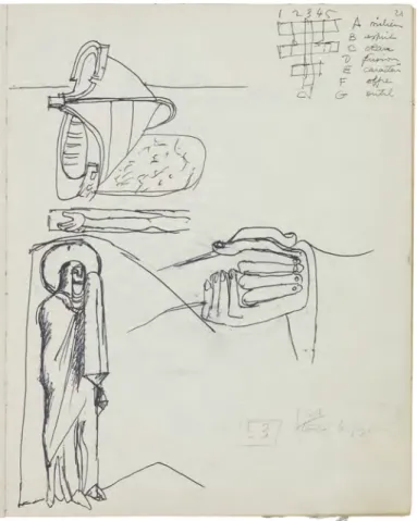 Fig. 10: Schizzo, Album Nivola II, pag. 21, da archivio Fondation Le  Corbusier.