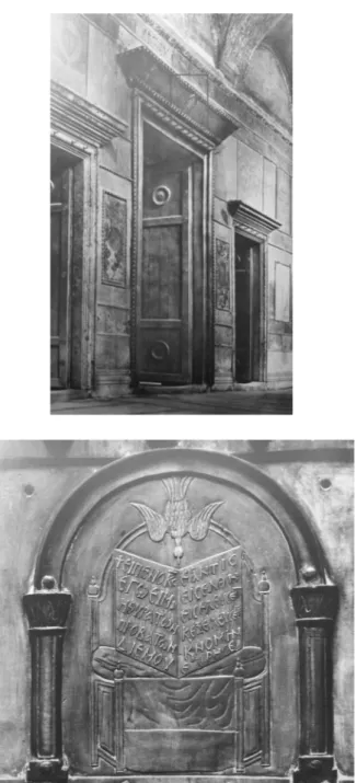 Fig. 6.9. Istanbul, Hagia Sophia. On the left, the Royal Gates in the narthex. On the right, 