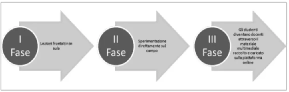 Fig. 3 - Fasi della sperimentazione didattica realizzata dal CNR