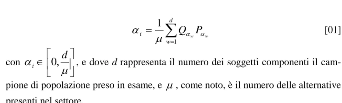 Tabella 3. infrastrutture e relative ponderazioni 