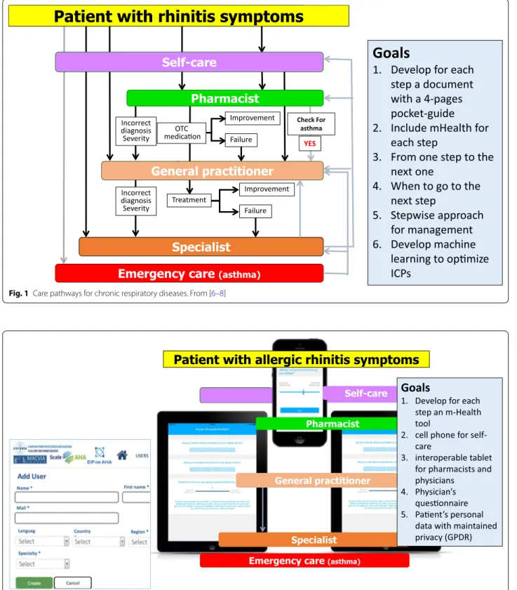 Fig. 2  ICT solutions embedded in care pathways for chronic respiratory diseases