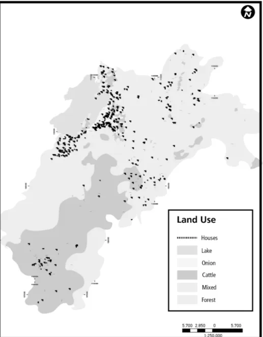 Figure 2.  Spatial land pattern in the municipality of Aquitania (Boyacá, Colombia)