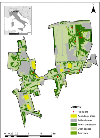 Figure 1. Location of the study area (Parco Nord Milano, PNM) in the Lombardy region, Northern  Italy