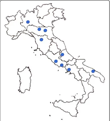 Fig. 1 Map of the study centers