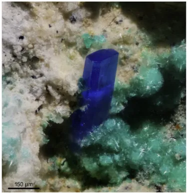 Fig. 2. Optical image of a well-developed blue linarite single crystal from Fiumarella mine (Southern Italy).