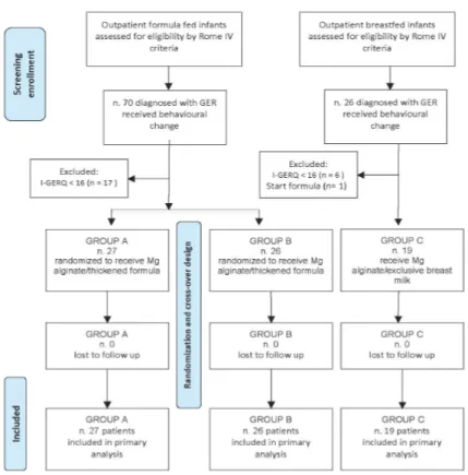 Figure 2. Study flow. GER: gastroesophageal reflux; I-GERQ-R: Infant Gastro-Esophageal Reflux  Questionnaire