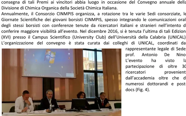 Fig. 4 - XVI Edizione delle “Giornate Scientifiche dei Borsisti CINMPIS” a Rende,  presso la Sede dell’Università della Calabria 
