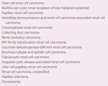 Table 1. WHO 2016 classiﬁcation of renal cell tumours Clear cell renal cell carcinoma