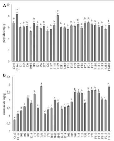 FIGURE 4 | Antioxidant activity expressed as DPPH radical scavenging activity (%) determined on methanolic (ME) and water/salt-soluble (WSE) extracts from faba bean doughs inoculated with the LAB strains and fermented for 24 h at 30 ◦ C