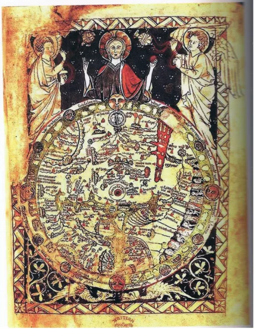 Fig. 2 – Mappamondo del Salterio di Londra – British Library, Londra (1265 ca.)